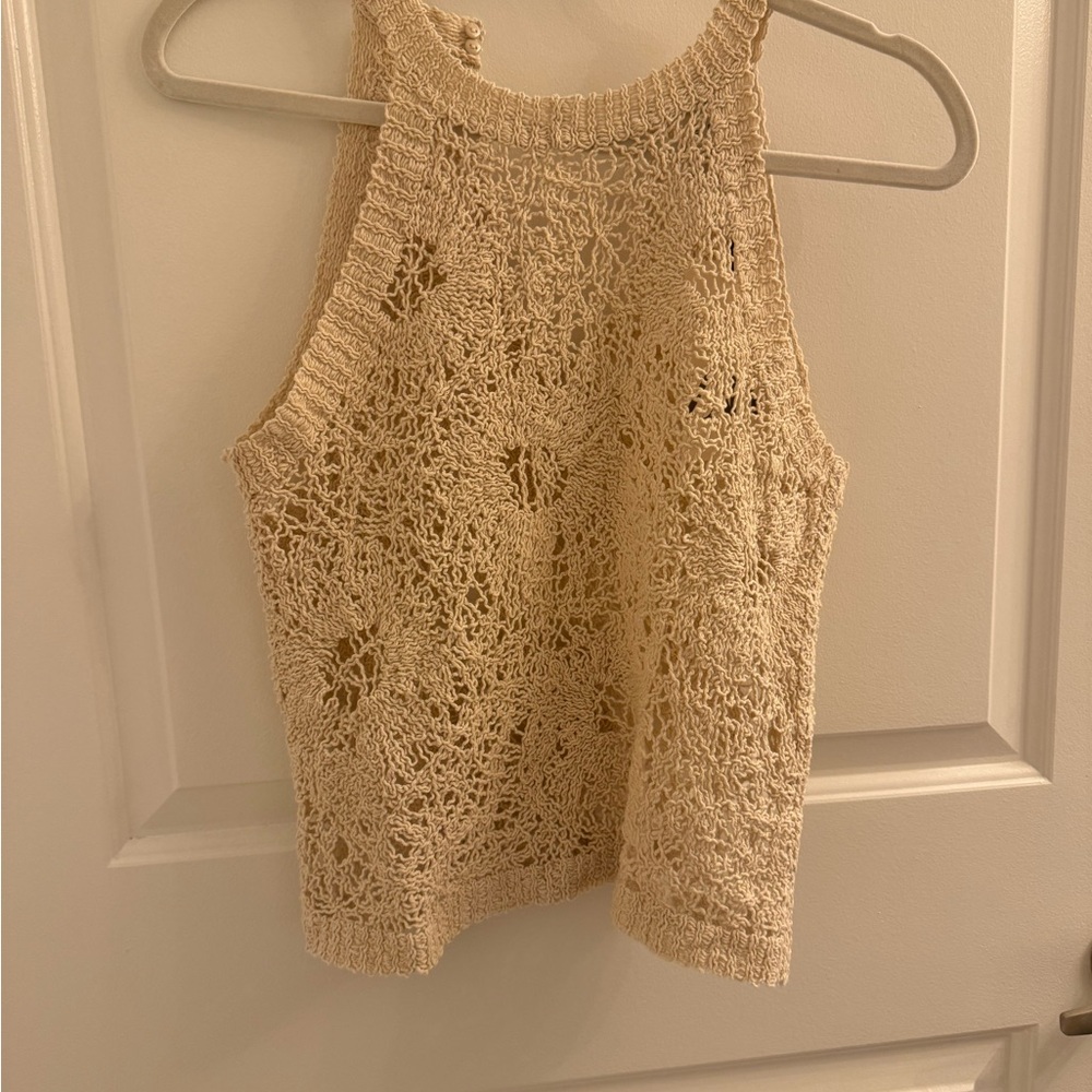 Zara Cream Crochet Tank Top